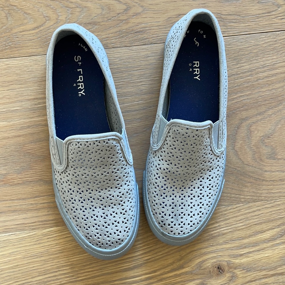 Sperry Gray slip on tennies